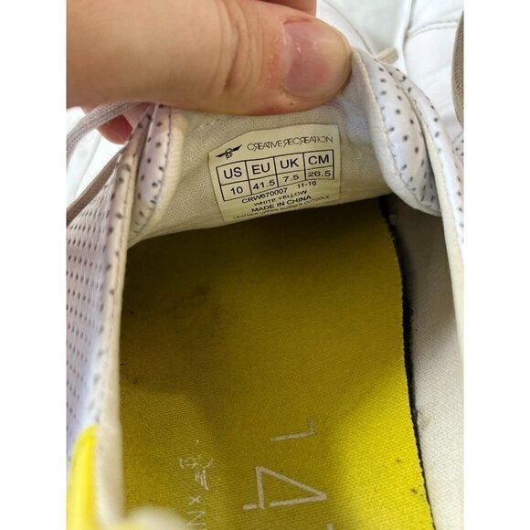 Creative Reaction Carda White Yellow Tennis Shoe Womens Size 10 - Picture 6 of 14